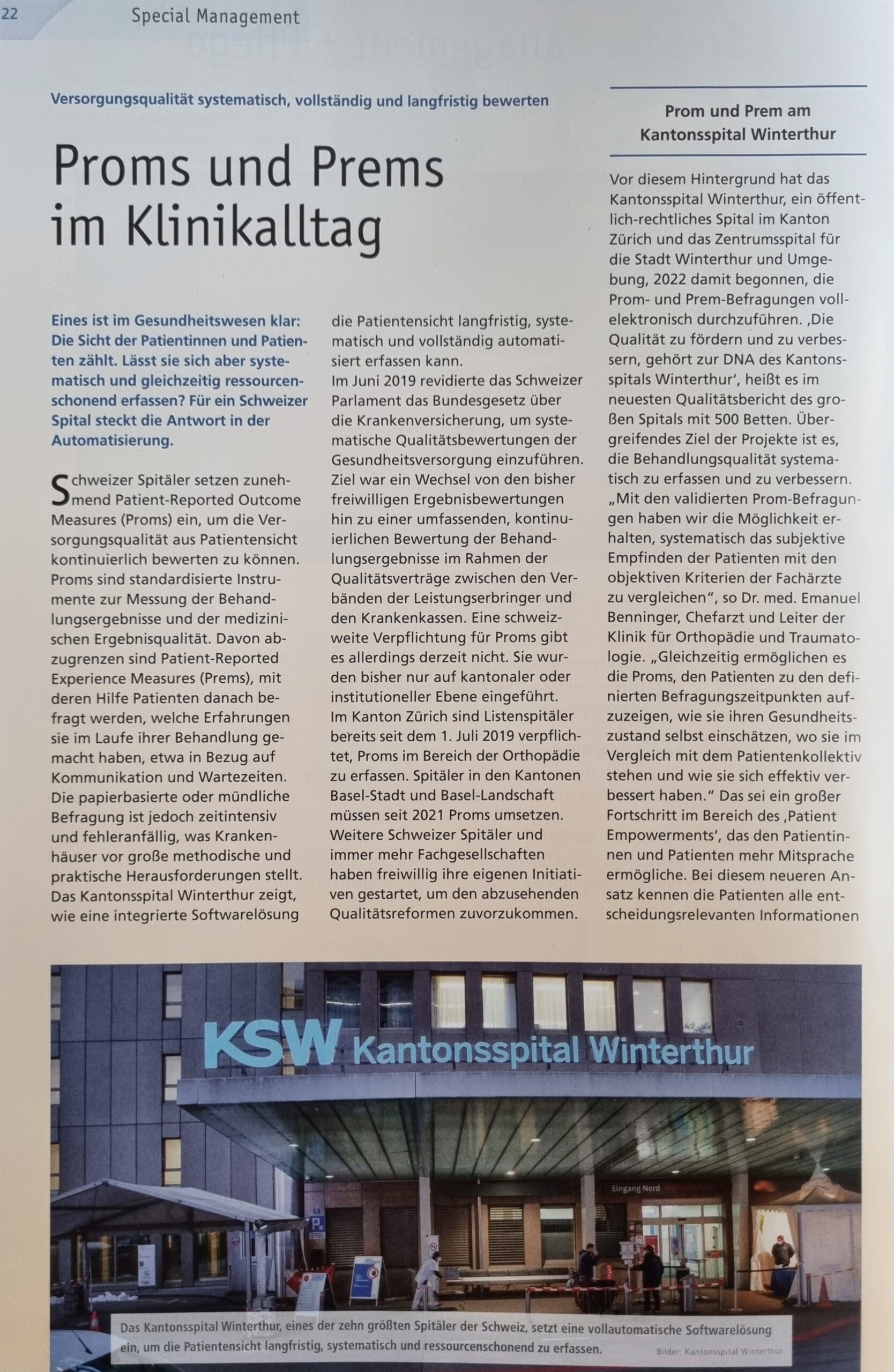 PROMs und PREMs im Klinikalltag