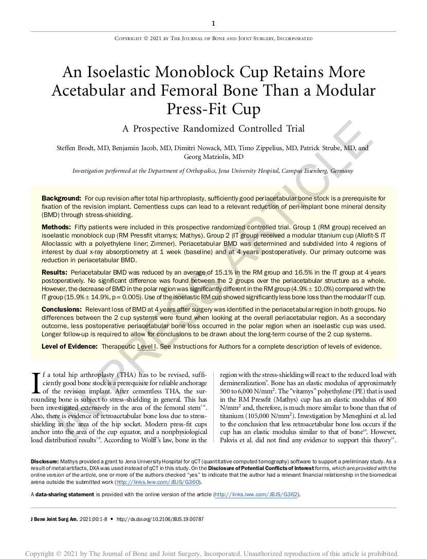 The Journal of Bone and Joint Surgery (2021).