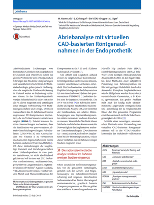 Abriebanalyse mit virtuellen CAD-basierten Röntgenaufnahmen in der Endoprothetik